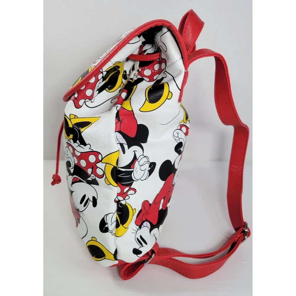 Loungefly Minnie Mouse Drawstring Backpack Disney All Over Print Bag Purse